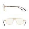 RB.Pilot Reading Glasses for Men Square Double Bridge Blue Light Blocking Computer Readers (gold, 5.00) view 3