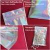 100 Pieces Mylar Holographic Resealable Bags - 3 x 4" Smell Proof Bags, Foil Pouch for Party Favor Food Storage (Holographic Color, 3 x 4 Inch) view 2