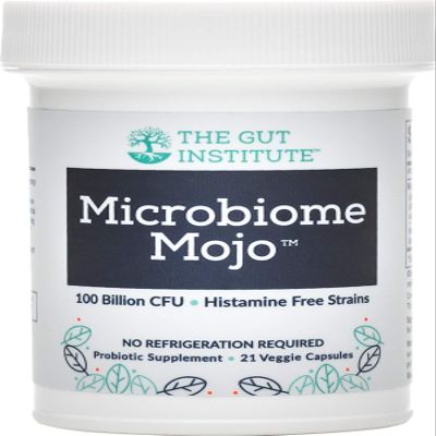 The Gut Institute: Microbiome Mojo 2-in-1 High Potency Probiotics - 100 Billion CFUs Plus 500 Million viable Soil-Based Probiotics per Capsule - 21 Count - No Refrigeration Needed - Made in The USA