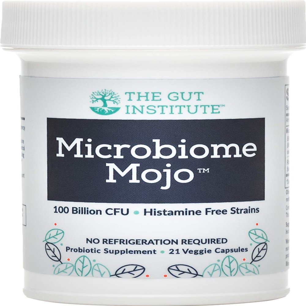 The Gut Institute: Microbiome Mojo 2-in-1 High Potency Probiotics - 100 Billion CFUs Plus 500 Million viable Soil-Based Probiotics per Capsule - 21 Count - No Refrigeration Needed - Made in The USA