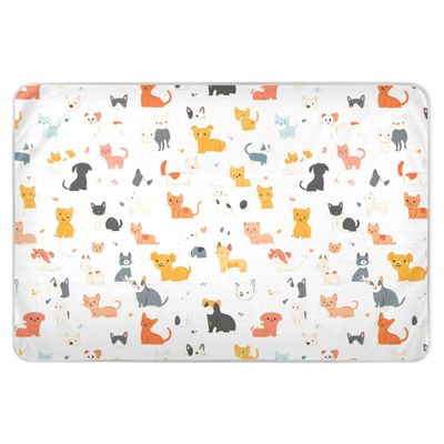 SEHANY Cute Cat Pattern Washable Bed Pads for Kids Toddlers, Waterproof Incontinence Bed Pads Reusable Underpads Mattress Protector Pee Pads for Adults Kids Seniors Dog , 34" x 52"