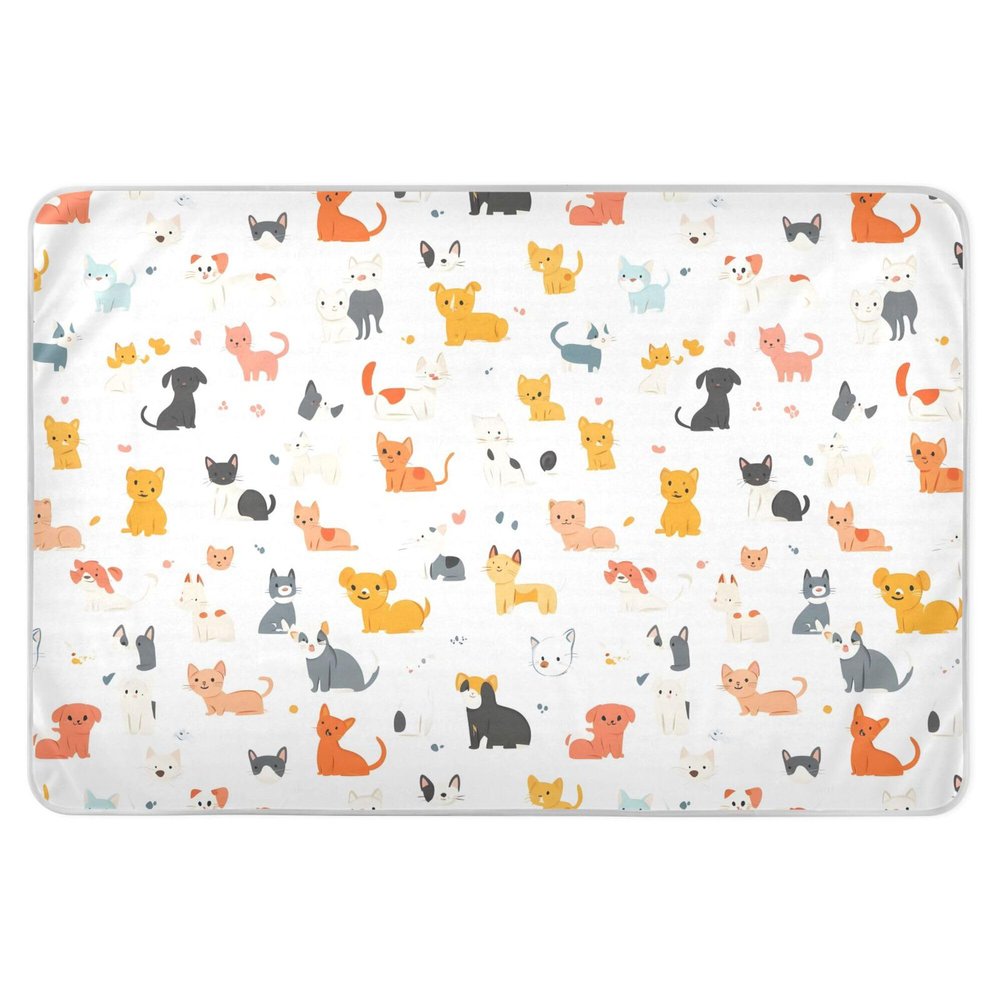 SEHANY Cute Cat Pattern Washable Bed Pads for Kids Toddlers, Waterproof Incontinence Bed Pads Reusable Underpads Mattress Protector Pee Pads for Adults Kids Seniors Dog , 34" x 52"