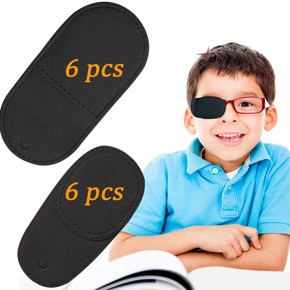 THSIREE 12PCS Eye Patches for Adults Kids, Medical Eye Patch for Glasses, Treat Lazy Eye Amblyopia Strabismus Patch, 2 Size