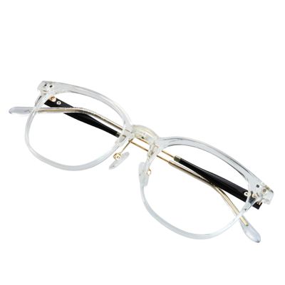 VisionGlobal Blue Light Blocking Glasses for Women/Men, Anti Eyestrain, Computer Reading, TV Glasses, Stylish Oval Frame, Anti Glare (Clear, No Magnification)