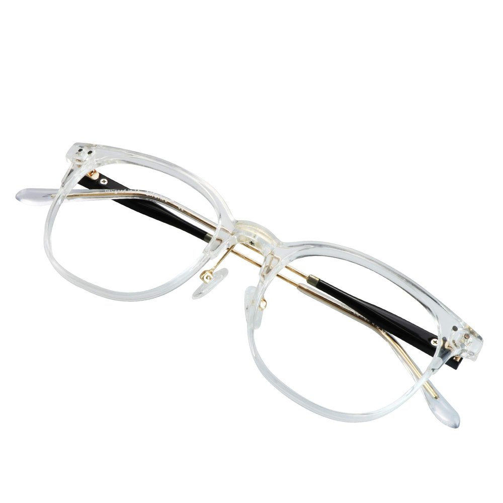 VisionGlobal Blue Light Blocking Glasses for Women/Men, Anti Eyestrain, Computer Reading, TV Glasses, Stylish Oval Frame, Anti Glare (Clear, No Magnification)