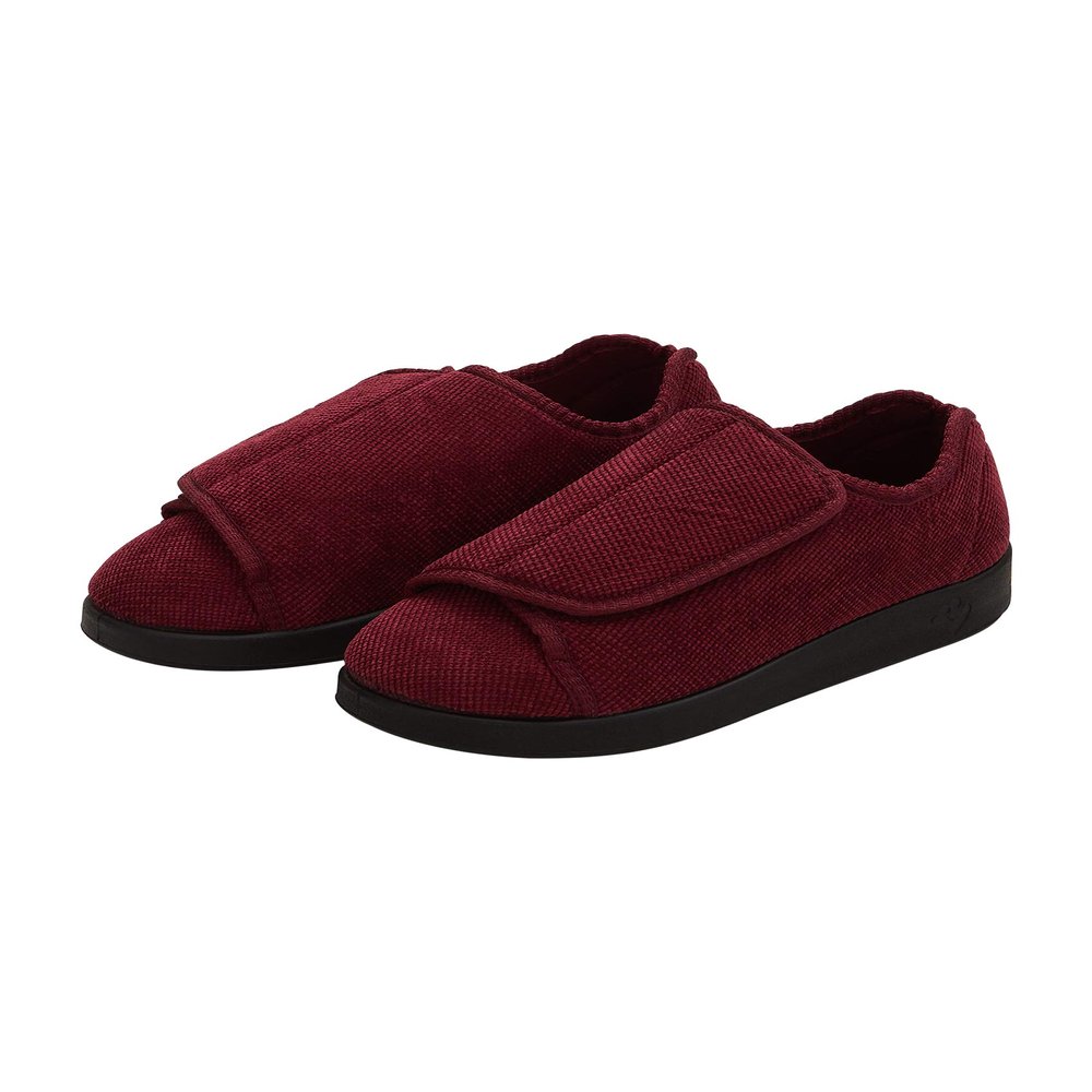 Silverts Women's Extra Wide Adjustable Slippers, Non-Slip Diabetic Shoes