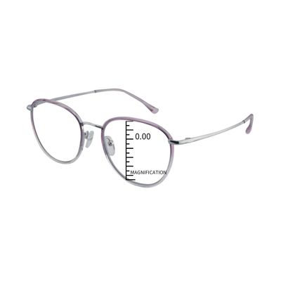 ProEyes Orion, Progressive Multifocal Blue Light Blocking Lightweight Readers, Anti-Reflective Resin Lens, 0 Power on Top Lens (Purple, 1.25 x)