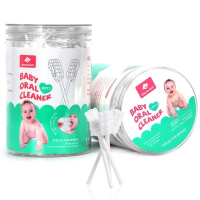 dearlomum Baby Tongue Cleaner, Newborn Toothbrush, 96PCS Disposable Infant Toothbrushes, Gauze Gum Cleaner Toothbrush Baby Oral Cleaning Stick Dental Care for 0-36 Months