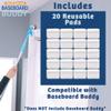 Baseboard Buddy 20-Pack Replacement Pads | Reusable Cleaning Pads for Wet & Dry Use | Trap Dust, Dirt & Pet Hair | Mop Pad Refills for Baseboards, Trim, Molding & More view 2