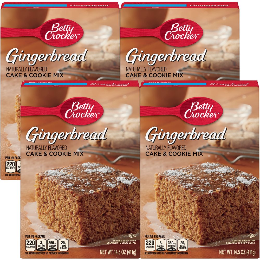 Betty Crocker, Gingerbread Cake & Cookie Mix, 14.5-Ounce Box (Pack of 4) - SET OF 4