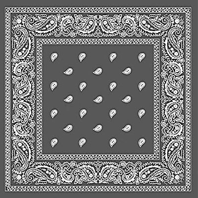 1/4 Sheet - Grey Paisley Bandana Birthday - D24660 - 2D Edible Cake Cupcake Party Topper