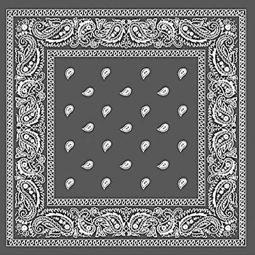 1/4 Sheet - Grey Paisley Bandana Birthday - D24660 - 2D Edible Cake Cupcake Party Topper