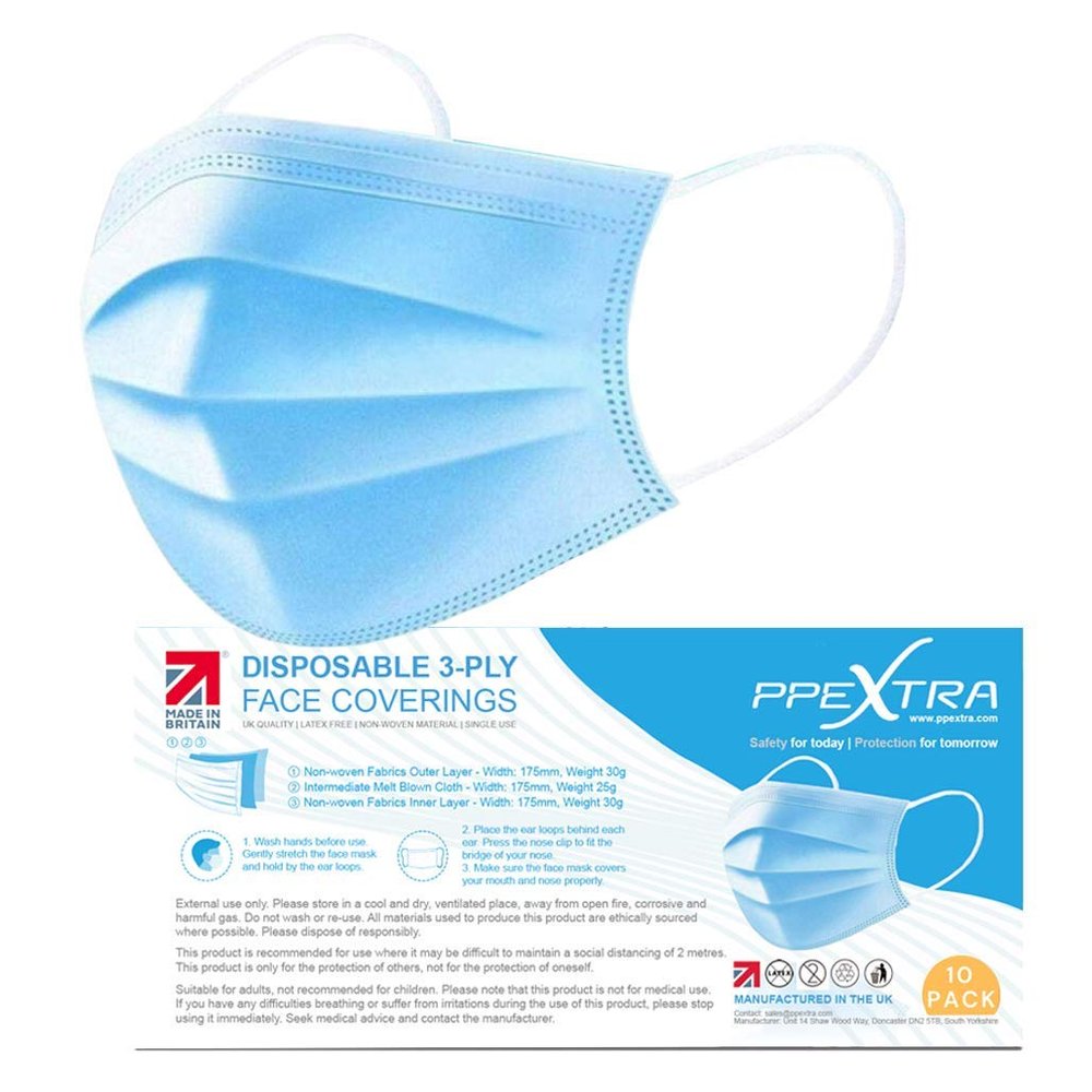 10 Pcs Disposable 3 Layer Face Covering - Breathable for Long Wearing - Non-Woven Material - Single use - Latex Free - Portable Size (Count Size: 10 Units)