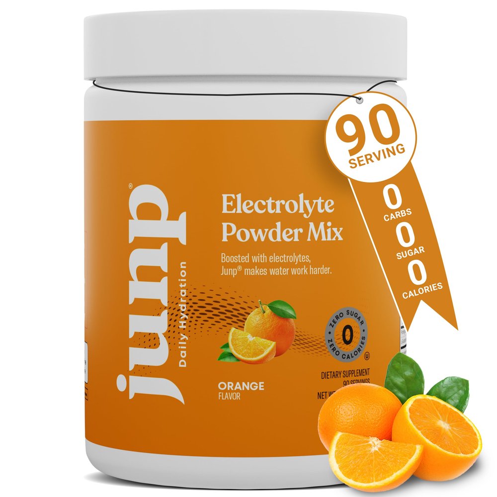 JUNP Electrolytes Powder No Sugar No Carbs, Sweet Tangy Citrus Orange Keto Electrolyte Drink Mix, Potassium & Salt Hydration Powder Electrolytes Zero Calorie Sugar Free Electrolyte Powder, 90 Servings