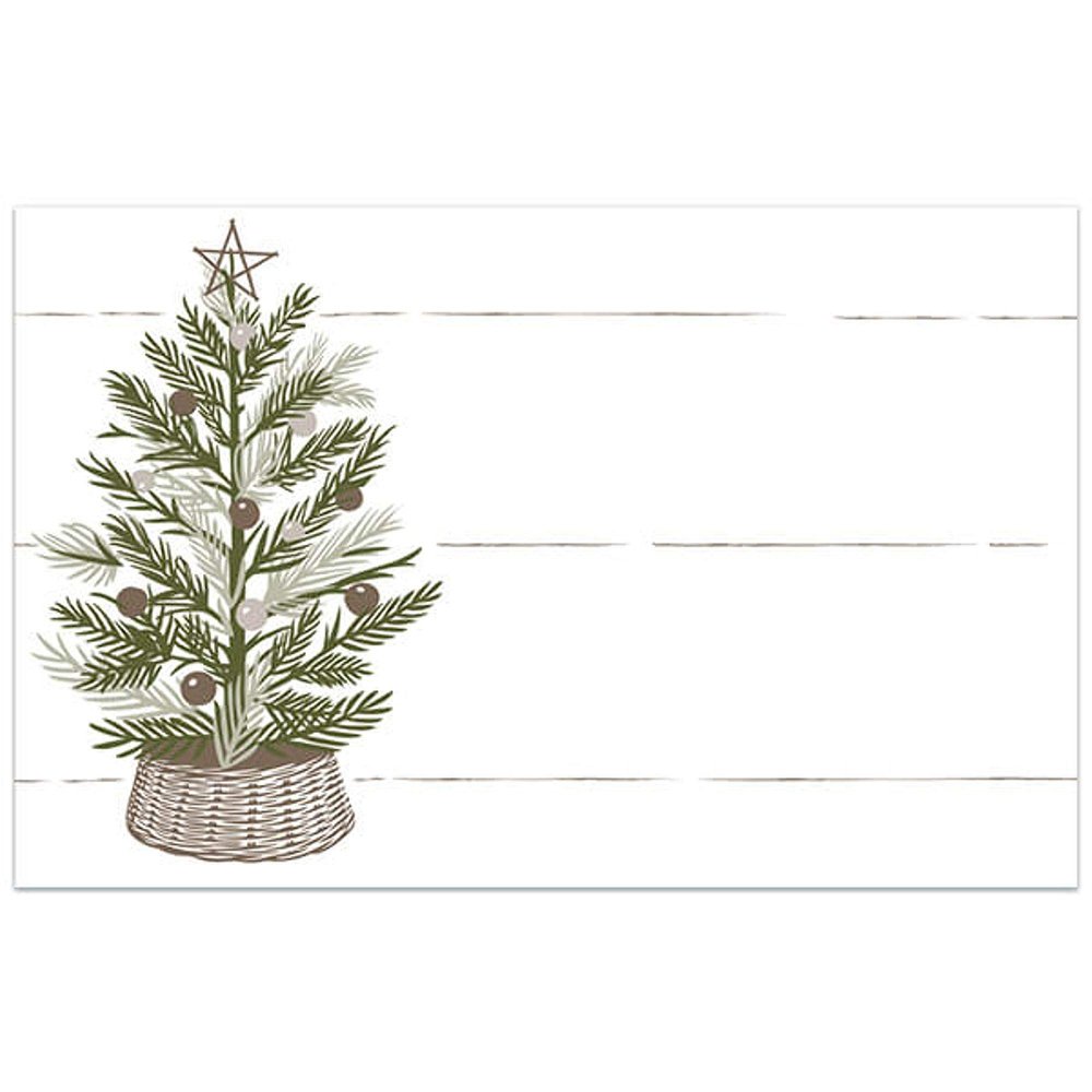 Pine Holiday Tree Matte Enclosure Cards/Gift Tags - 3.5in. x 2.25in. - 50/Pack (1 Pack)