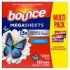Bounce Mega Dryer Sheets, Fresh Breeze, 130 Count, Mega Fabric Softener Sheets with Static Control, Wrinkle Reduction, Extra Softness, Lasting Scent, Repels Lint view 1