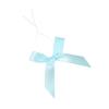 AKLVBL 50 Pack Blue Satin Ribbon Twist Tie Bows for Treat Bags, Gift Bags, Bakery Candy Bags and Package Decorating Ribbon Bow, Bowknot for Gifts view 1