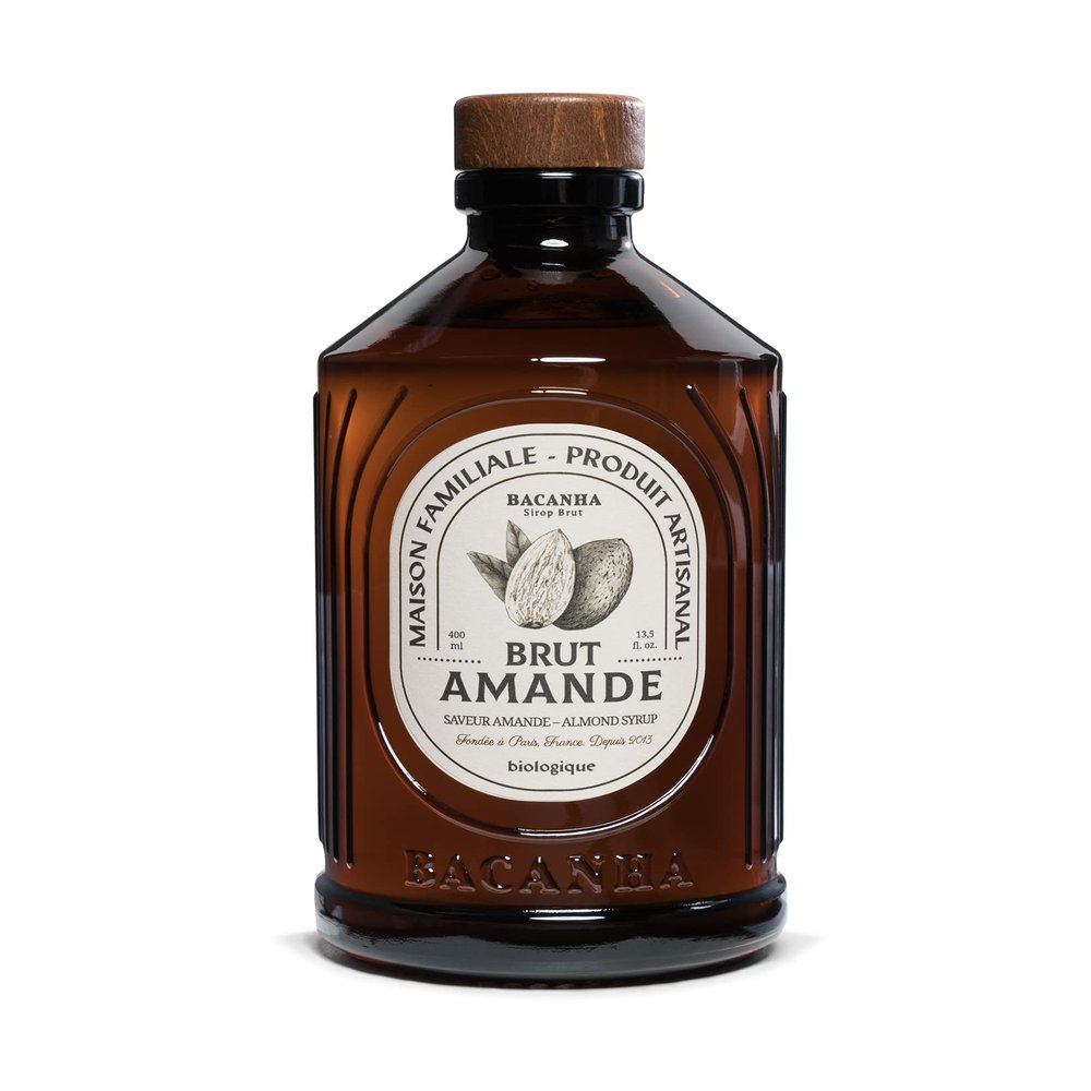 BACANHA - Organic and Raw Syrup - Almond Syrup - For Coffee, Cappuccino, Latte and Cocktail - 400 ml