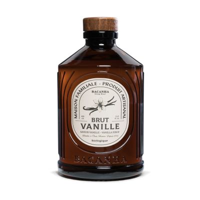 Bacanha Organic Raw Vanilla Syrup - Premium French Syrup - Sweet & Exotic Flavor for Coffee, Desserts & Cocktails - Gourmet and Organic - For Lattes, Mocktails, Teas - 400ml Glass Bottle