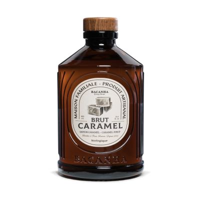 Bacanha Organic Brut Caramel Syrup - Premium French Artisanal Syrup - Rich & Buttery Flavor for Coffee, Desserts & Cocktails  Gourmet Organic French Syrup for Lattes, Sweet Treats - 400ml Glass Bottle