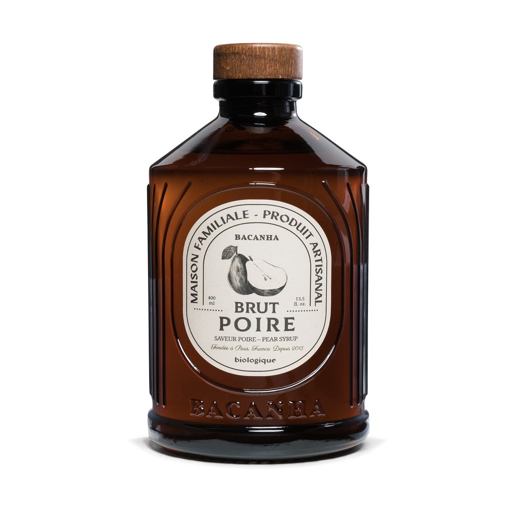BACANHA - Organic and Raw Syrup - Pear Flavour - For Cocktail, Water, Lemonade and Ice Tea - 400 ml