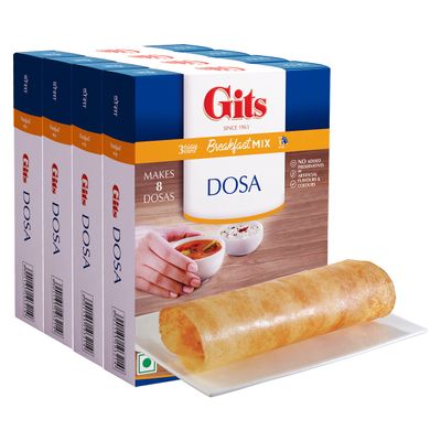 Gits Instant Rice Dosa Breakfast Mix, 800g (Pack of 4 X 200g Each)