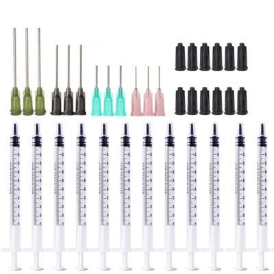 12 Pack Industrial Syringe with Blunt Tip Needle and Storage