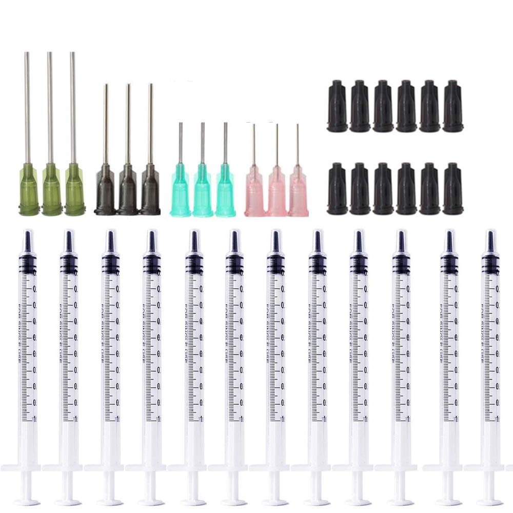 12 Pack Industrial Syringe with Blunt Tip Needle and Storage