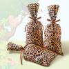 100 Pcs Leopard Print Treat Bags Animal Cheetah Leopard Candy Bags with a Roll Brown Fabric Ribbon for Treat Wild Zoo Jungle Party Decoration Supplies view 3