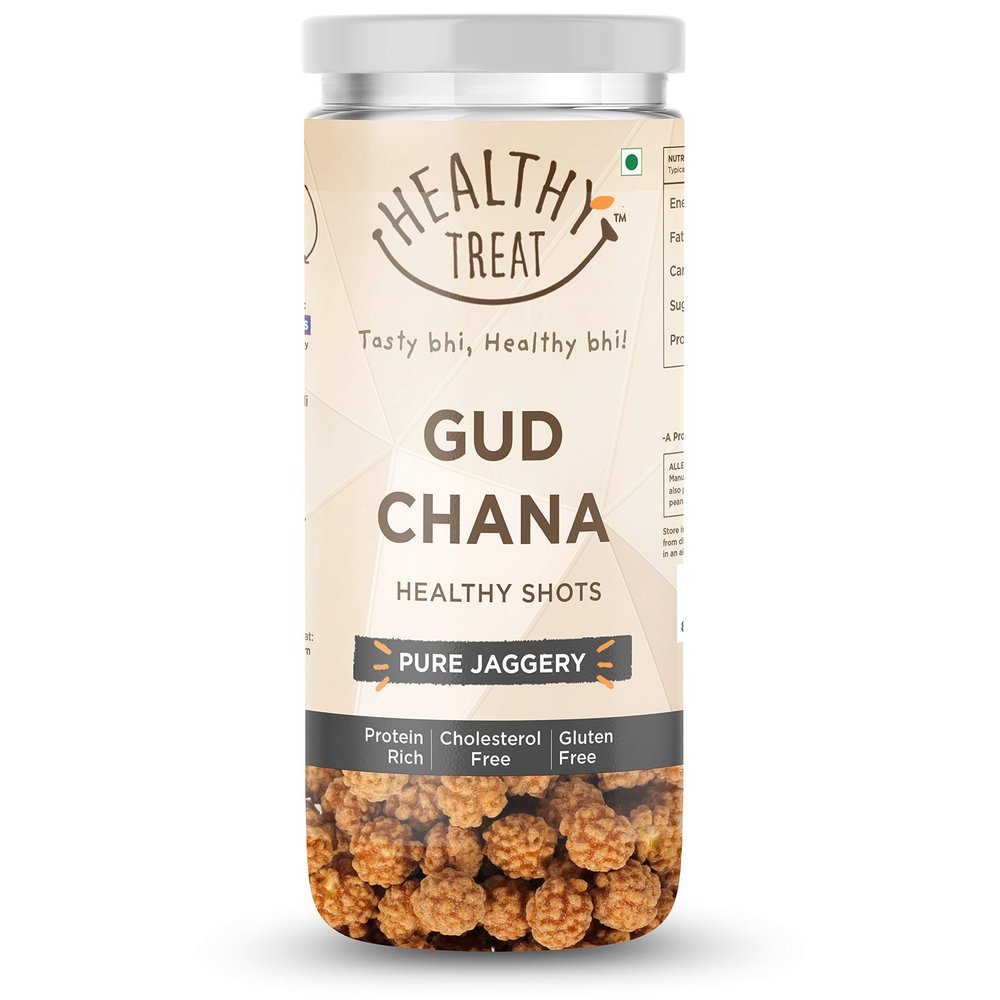 Healthy Treat Gur Chana 100 gm Jar | Jaggery Coated Chana | Immunity Booster