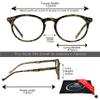 proSPORT Round Vintage Retro Reading Glasses +5.00 2 Pairs Tortoise Shell Brown Frame Stud Accents Men Women Small Light-Weight view 2