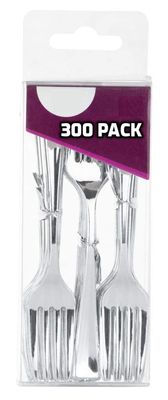 300 PACK Disposable Plastic Silver Mini Forks - 4 inch Silver Plastic Tasting Forks Heavy Duty - Great for Sampling, Desserts, Appetizers, Catering Events, Weddings and more by EcoQuality