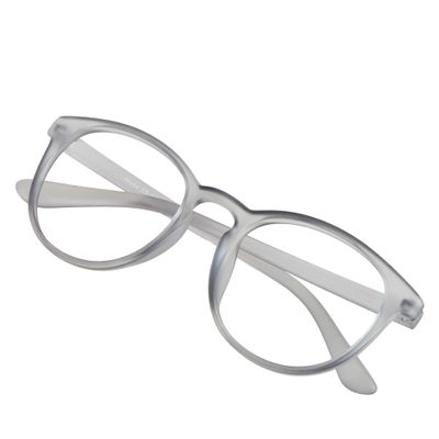 VisionGlobal Blue Light Blocking Glasses for Women, Anti Eyestrain, Computer Reading, TV Glasses, Stylish Oval Frame, Anti Glare (Gray, 5.00 Magnification)