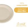 100% Compostable Disposable Paper Plates Bulk [12.5" Oval 50 Pack], Bamboo Plates, Eco Friendly, Biodegradable, Sturdy Large Dinner Party Plates, Heavy-Duty, Unbleached by Earth's Natural Alternative view 3