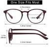 VisionGlobal Blue Light Blocking Glasses for Women, Anti Eyestrain, Computer Reading, TV Glasses, Stylish Oval Frame, Anti Glare (Dark Red, 4.75 Magnification) view 3