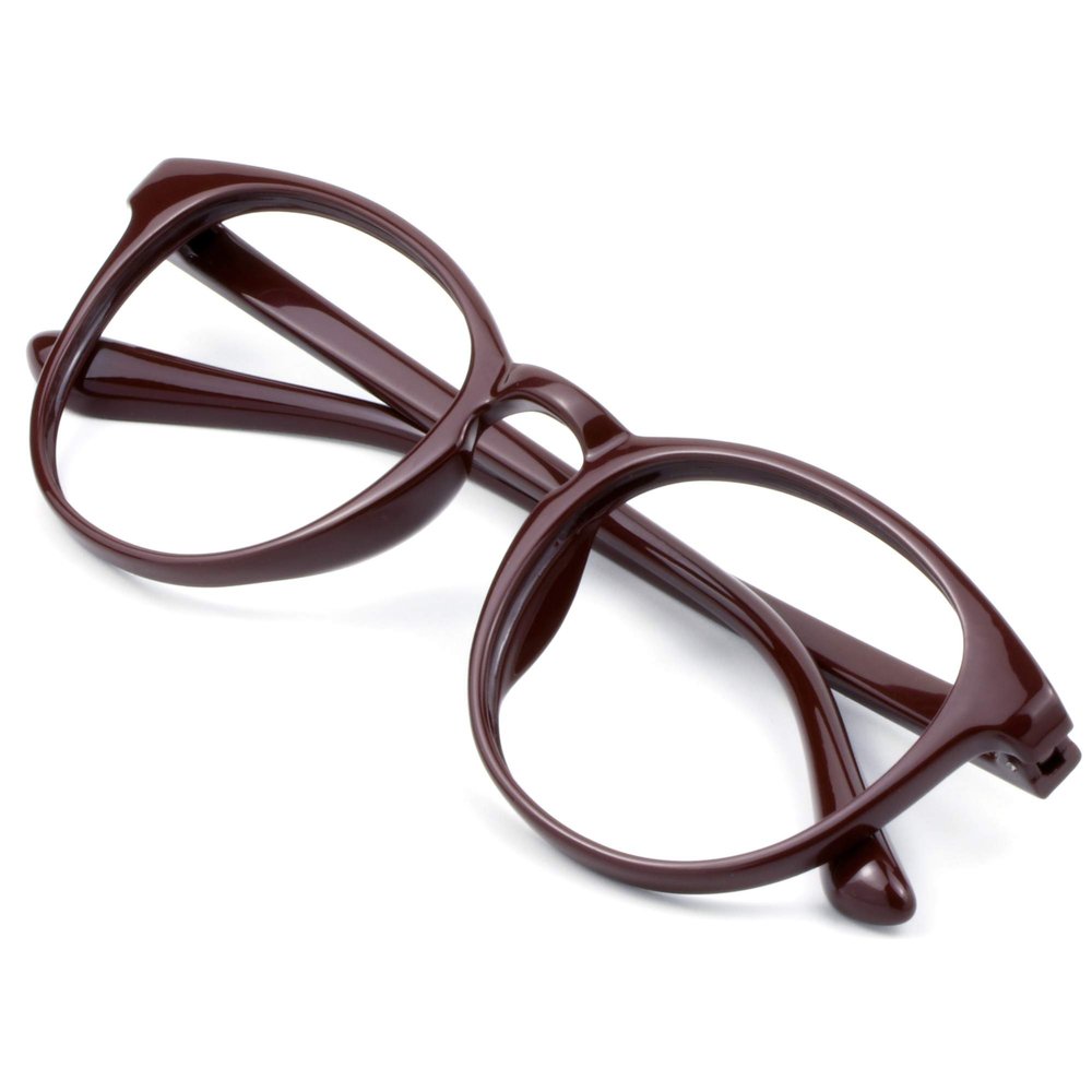 VisionGlobal Blue Light Blocking Glasses for Women, Anti Eyestrain, Computer Reading, TV Glasses, Stylish Oval Frame, Anti Glare (Dark Red, 3.50 Magnification)