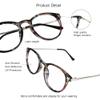 VisionGlobal Blue Light Blocking Glasses for Women, Anti Eyestrain, Computer Reading, TV Glasses, Stylish Oval Frame, Anti Glare (Blue Floral, 5.25 Magnification) view 2