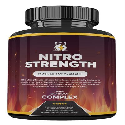 Nitro Strength Muscle Supplement, Nitro Strength Pills for Men Workout Complex 90 Caps