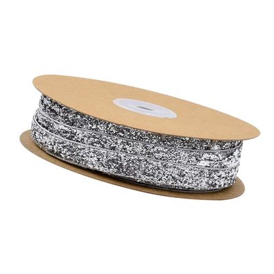 DUO ER 10mm/20mm Multicolor Glitter Velvet Ribbon Wedding Party Decoration Handmade Gift Wrapping Hair Bowknot DIY Christmas (Color : Silver, Size : 20mm 10m)