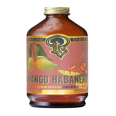 Portland Syrups Mango Habanero Syrup - Bold Mango Flavor with a Fiery Habanero Kick - Premium Beverage Concentrate for Cocktails, Mocktails, Tea, and More - 12 oz with 12 Servings (Pack of 1)