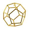 Healing Meditation Tool - 7" Copper 24kt goldplated Dodecahedron - Sacred Geometry view 1