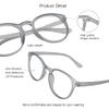 VisionGlobal Blue Light Blocking Glasses for Women, Anti Eyestrain, Computer Reading, TV Glasses, Stylish Oval Frame, Anti Glare (Gray, 0.50 Magnification) view 2