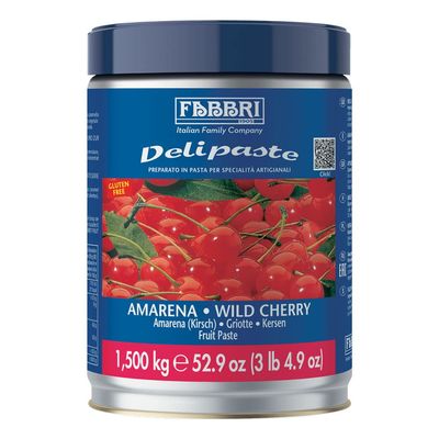Fabbri Delipaste Amarena Cherry, Flavoring Compound for Gelato, Ice Cream, Soft Serve, Pastry and Confectionary - 1 Tin of 3lbs 4.9 oz
