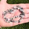 Zenergy Gems CHARGED 18" Natural Himalayan Black Tourmaline Quartz (Tourmalinated - Black Rutile) Crystal Necklace Tumble Polished + Selenite Charging Heart [Included] view 3