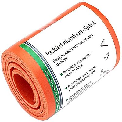ASA TECHMED Emergency Splint 36" Universal Aluminum Rolled Splint, Assorted Colors - Ideal for Sports, Home, First Aid, Pets (Orange)
