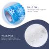 White Skirt White Tulle Ribbon 4 Rolls Fabric Tulle Snowflake Roll for Xmas Decoration Wrapping Craft Table Runner Bows Wedding Party 10 Yards Glitter Ribbon Christmas Decor view 3