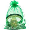 100pcs 4x6 inch Gifts Wrap Bags Green, Organza Sheer Fabric Bulk, Drawstring Reusable Recycled Pouch for Baby Shower Favor, Craft Business, Beach, Standard Size Elegant Business Card, Cute Little Toy view 3
