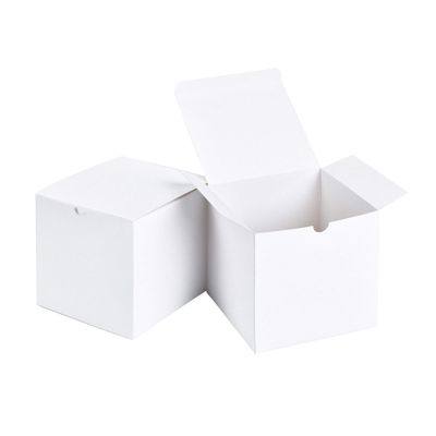 SHIPKEY 10 Pcs White Cardboard Gift Boxes with lids | 6x6x6inch Square Boxes | Medium Gift Boxes Suitable for Party, Wedding, Christmas, Holidays, Birthdays and All Other Occasions