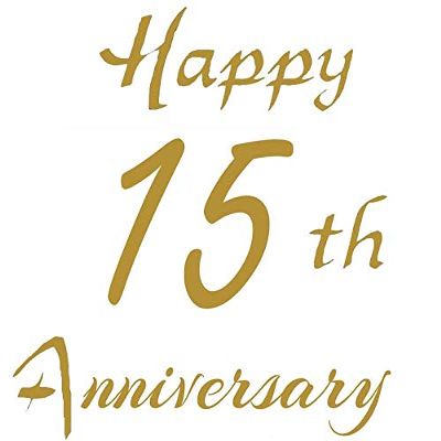 1/2 Sheet - Happy 15th Anniversary - D24663 - 2D Edible Cake Cupcake Party Topper