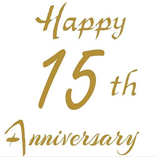 1/2 Sheet - Happy 15th Anniversary - D24663 - 2D Edible Cake Cupcake Party Topper